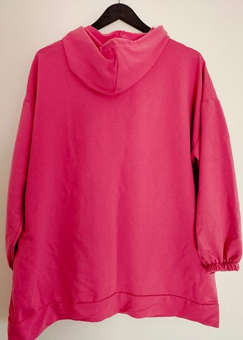 Pembe Kapüşonlu Kadın Sweatshirt - Görsel 5