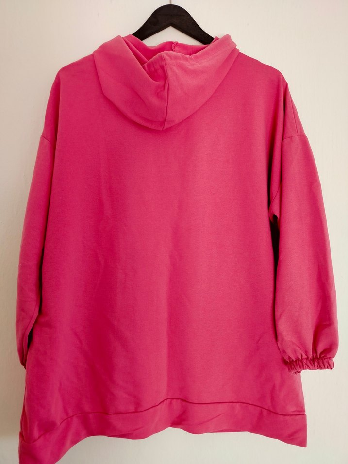 Pembe Kapüşonlu Kadın Sweatshirt - Görsel 5