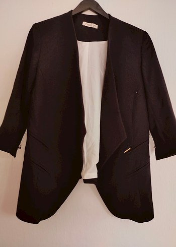 Siyah Kadın Midi Boy Ofis Blazer Ceket