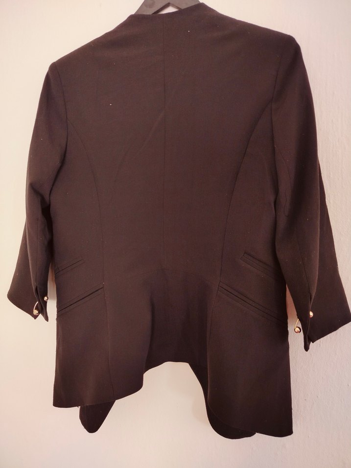 Siyah Kadın Midi Boy Ofis Blazer Ceket - Görsel 4