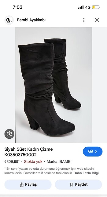 Bambi Siyah Süet Topuklu Çizme
