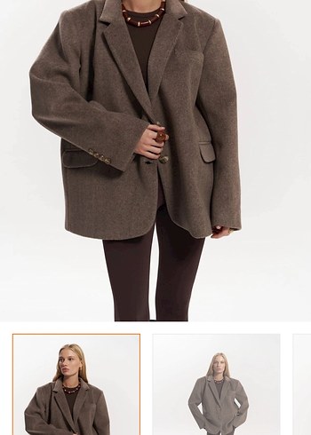 Zara Dugmeli Kahverengi Kadin Blazer Ceket