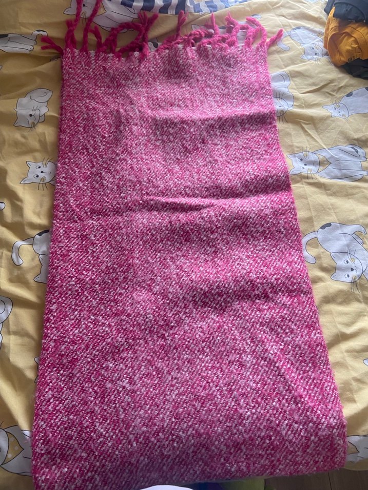 Pembe Örgü Kadın Şal Stradivarius - Görsel 2