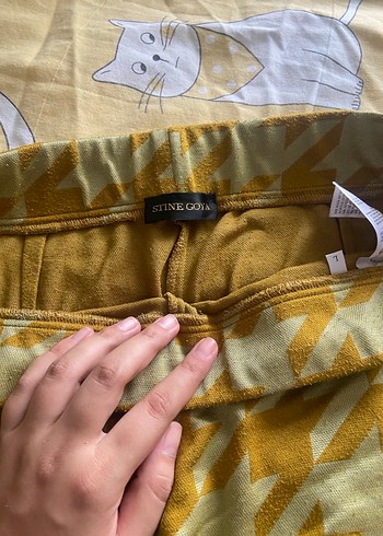 Sarı Salaş Midi Kadın Pantolon - Görsel 2