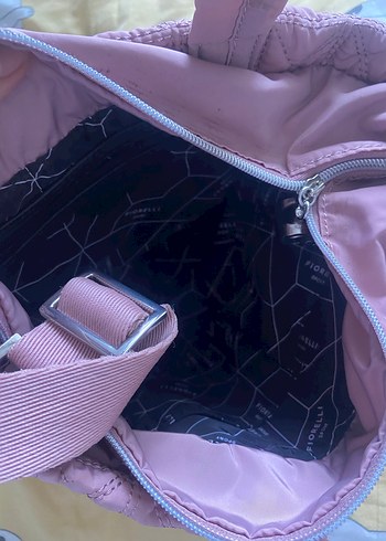 Pembe Kadın Kapitone Kumaş Çanta - Görsel 4