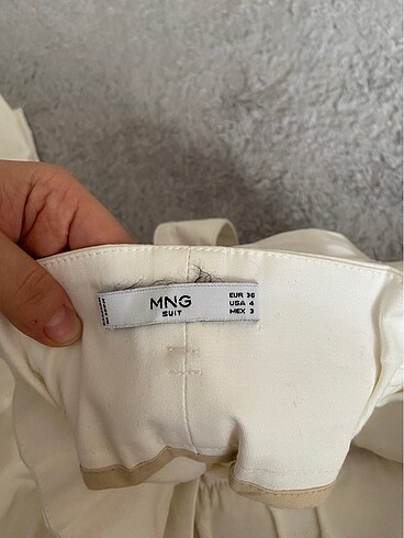 s Beden beyaz Renk Mango kumaş yüksek bel pantolon