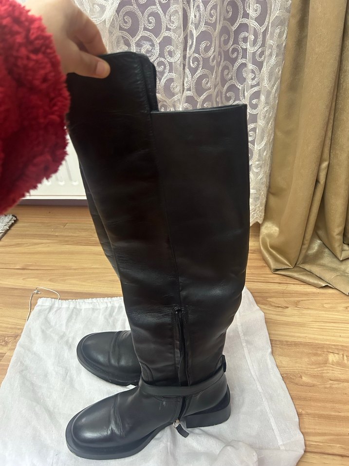 Tokalı Deri Dizüstü Kadın Çizme - Görsel 3