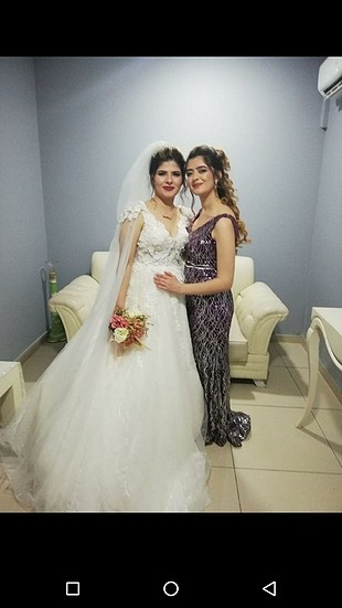 mor yoğun simli elbise