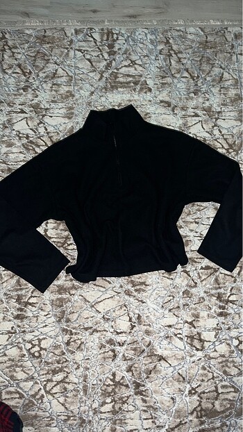 Fermuarlı siyah sweat