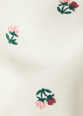 Nakışlı Beyaz Kız Sweatshirt - Görsel 2