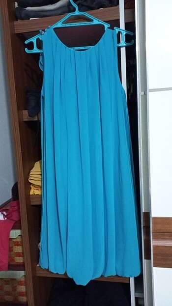 11-12 Yaş Beden turkuaz Renk Kiz cocuk elbise 