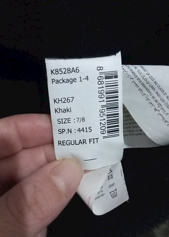 Erkek Çocuk  haki Düğmeli Street Wear Mont - Görsel 6