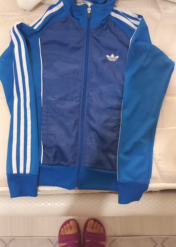 Adidas Adidas Erkek Çocuk Mavi Fermuarlı Ceket