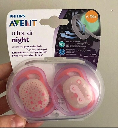Philips Avent ultra air night 6-18 ay pembe emzik