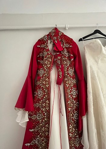 Bordo kırmızı Uzun Nakışlı Bohem Kadın Elbisesi - Görsel 2