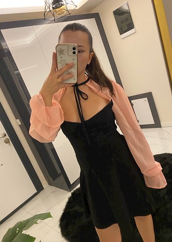 Siyah Straplez Gotik Midi Elbise - Görsel 2