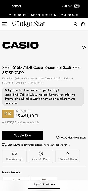 Casio casio sheen saat