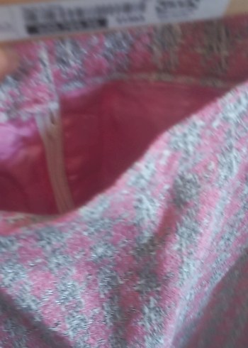 Pembe Vintage Kadın Uzun Ceket ve Etek Takımı - Görsel 6