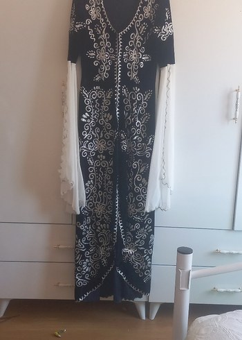 Uzun Nakışlı Bohem V Yaka Kadın Elbise - Görsel 6