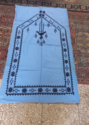 Mavi Desenli Geleneksel El Yapımı seccade - Görsel 2