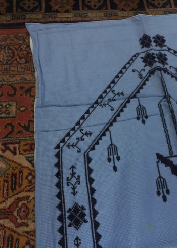 Mavi Desenli Geleneksel El Yapımı seccade - Görsel 4