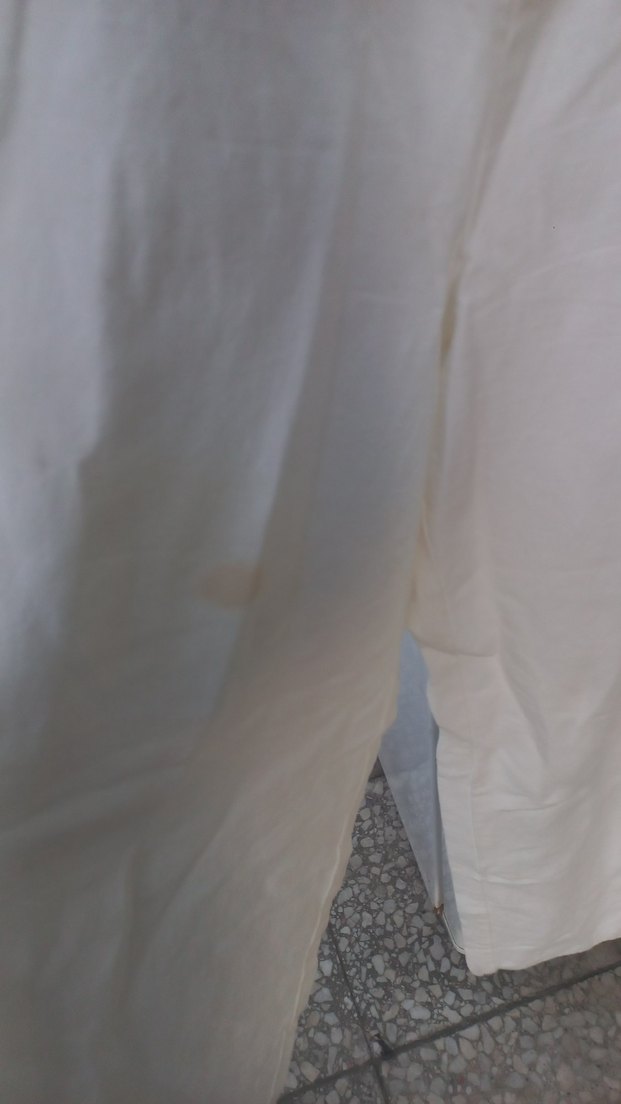 Beyaz Kadın Keten Midi Rahat Pantolon - Görsel 4