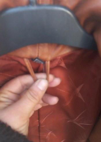 Kadın Kahverengi Deri Düğmeli Ceket - Görsel 5