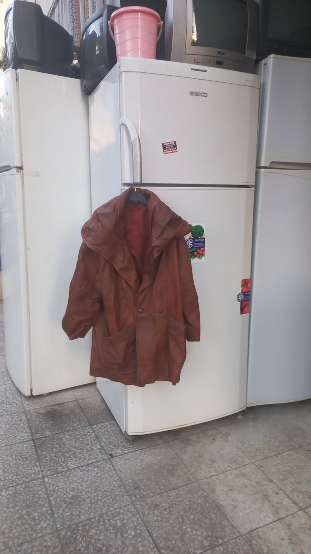 Kadın Kahverengi Deri Düğmeli Ceket - Görsel 2