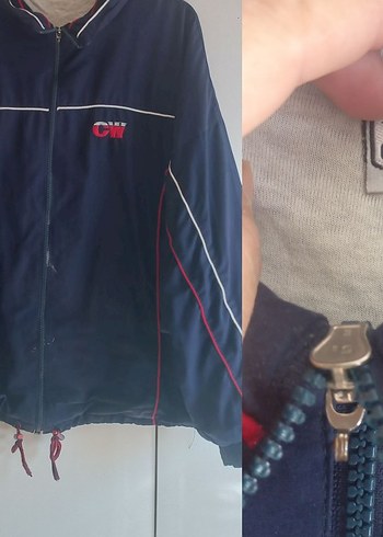 Erkek Lacivert Fermuarlı vintage Ceketi - Görsel 2