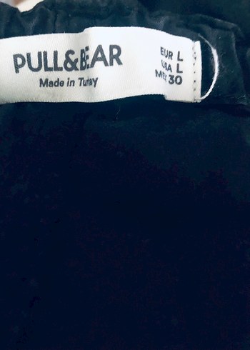 Pull and Bear Siyah Drapeli Uzun Kadın Etek L beden