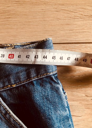 32 Beden mavi Renk Düğmeli Mavi Denim Midi Etek