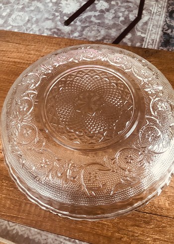 Nakışlı Bej Cam Servis Tabağı 3 teklif sonrası yok - Görsel 3