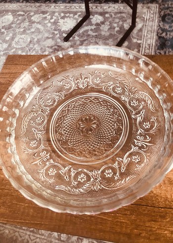 Nakışlı Bej Cam Servis Tabağı 3 teklif sonrası yok - Görsel 2