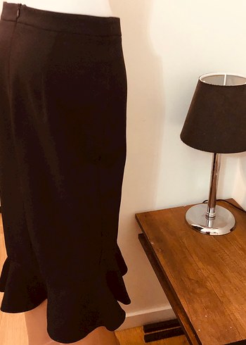 Siyah Volanlı Midi Hamile Etek Koton  36 - Görsel 4