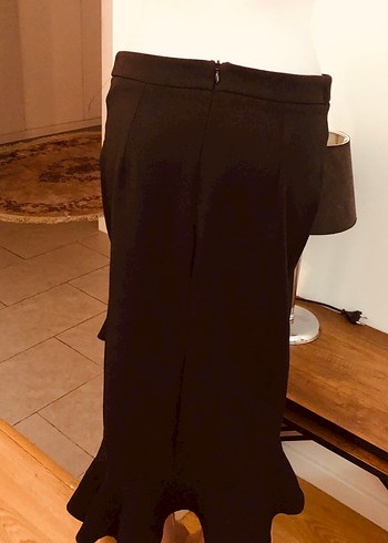 Siyah Volanlı Midi Hamile Etek Koton  36 - Görsel 3