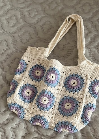 Dantel Detaylı Pembe Örgü Bohem Pinterest  Çanta - Görsel 2