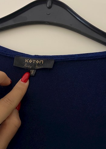 Lacivert Midi Uzun Kollu Kadın Elbise - Görsel 3