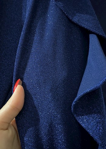 Lacivert Midi Uzun Kollu Kadın Elbise - Görsel 2