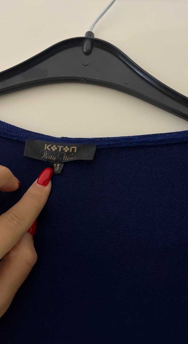 Lacivert Midi Uzun Kollu Kadın Elbise - Görsel 3