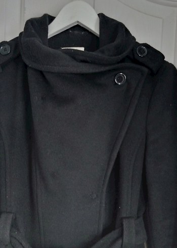 Kemerli Siyah Kadın Kaban - Görsel 6