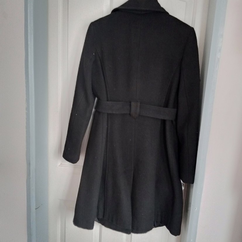 Kemerli Siyah Kadın Kaban - Görsel 2