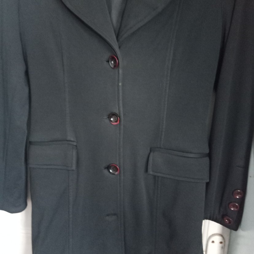 Düğmeli Siyah Kadın Uzun ceket - Görsel 3