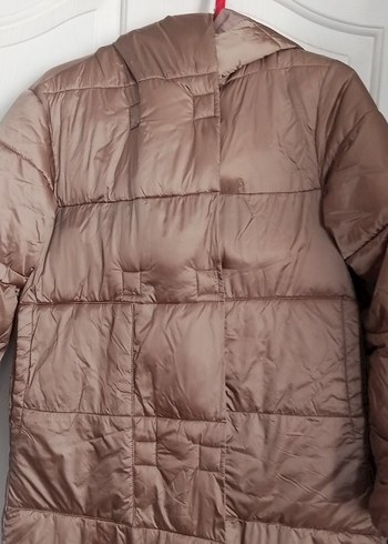 Düğmeli Bej Uzun Kadın Kışlık Mont - Görsel 2