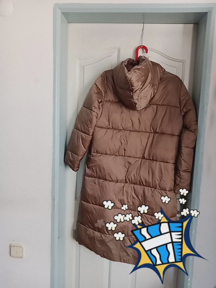 Düğmeli Bej Uzun Kadın Kışlık Mont - Görsel 3