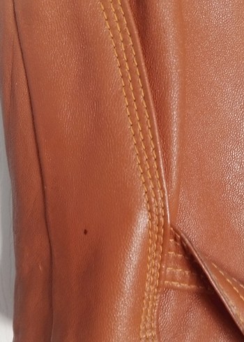 Düğmeli Kahverengi Deri Erkek Biker Yelek - Görsel 6