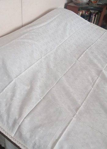 İşlemeli Beyaz Bohem iki kişilik pike - Görsel 4