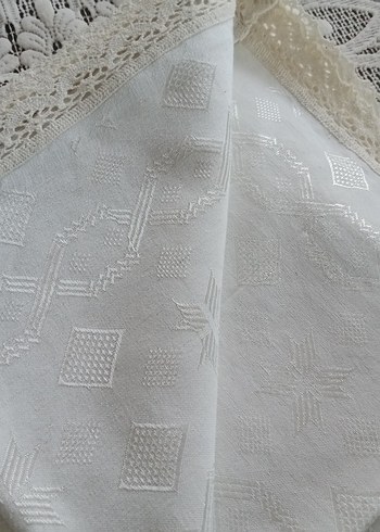 İşlemeli Beyaz Bohem iki kişilik pike - Görsel 2