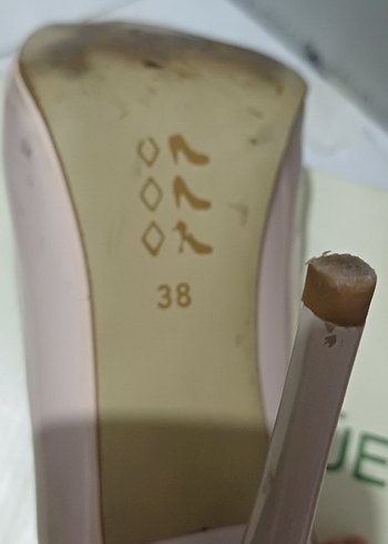 pudra pembe Stiletto Topuklu Kadın Ayakkabı - Görsel 5