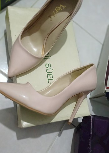 pudra pembe Stiletto Topuklu Kadın Ayakkabı - Görsel 2