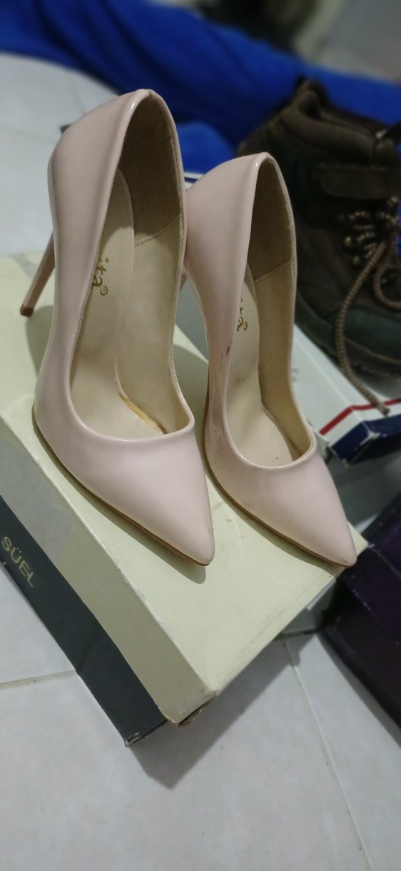 pudra pembe Stiletto Topuklu Kadın Ayakkabı - Görsel 3